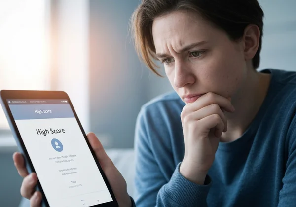 Person confused by high online sociopath test result