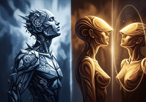 Abstract representation of sociopath vs narcissist differences