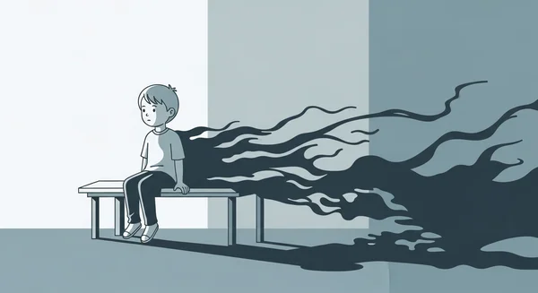 Child looking away with serious expression