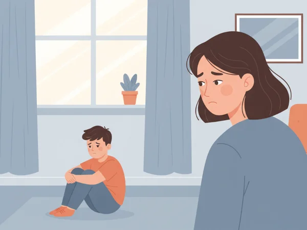 Parent observing child's complex behavior