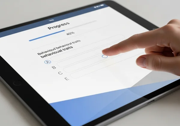 Online sociopath test interface on a screen