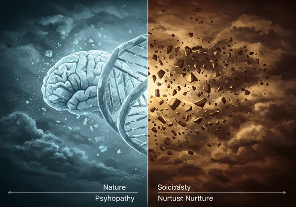 Visualisierung des Unterschieds zwischen Psychopathie und Soziopathie