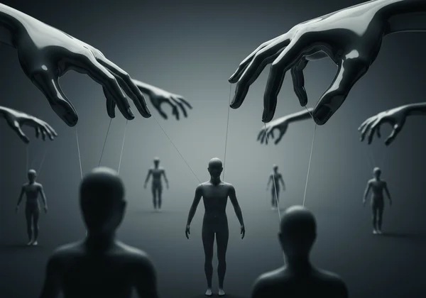 操縱和欺騙的微妙呈現抽象圖